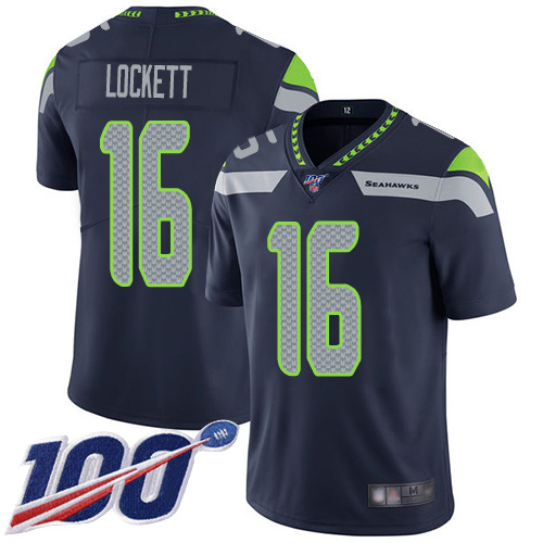 Seattle Seahawks Limited Navy Blue Men Tyler Lockett Home Jersey NFL Football #16 100th Season Vapor Untouchable->seattle seahawks->NFL Jersey